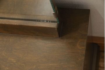 和製ビンテージ　神戸洋家具　花の意匠が目を引く、引き出し付き姿見(ミラー、ドレッサー、鏡台、ヴィンテージ)(R-052055)