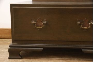 和製ビンテージ　神戸洋家具　花の意匠が目を引く、引き出し付き姿見(ミラー、ドレッサー、鏡台、ヴィンテージ)(R-052055)