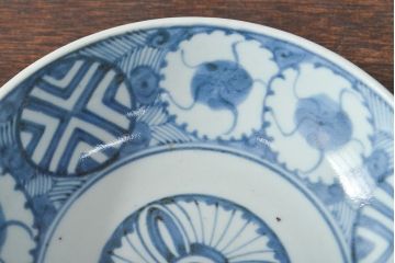 江戸期　古伊万里　花文染付なます皿2枚(和食器)(R-052059)