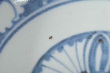 江戸期　古伊万里　花文染付なます皿2枚(和食器)(R-052059)