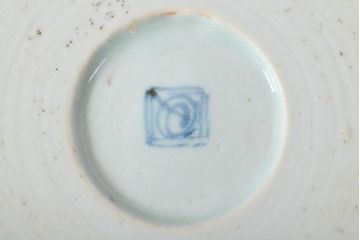 江戸期　古伊万里　花文染付なます皿2枚(和食器)(R-052059)