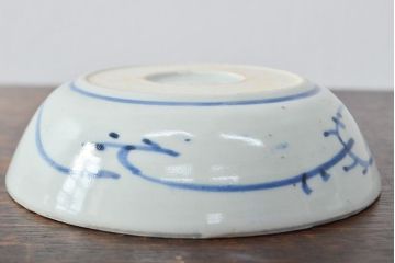 江戸期　古伊万里　花文染付なます皿2枚(和食器)(R-052059)