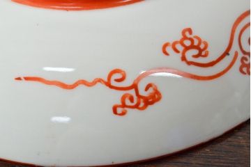 明治期　九谷焼　鶴亀に高砂図　色絵　小皿5枚セット(和食器)(R-052061)