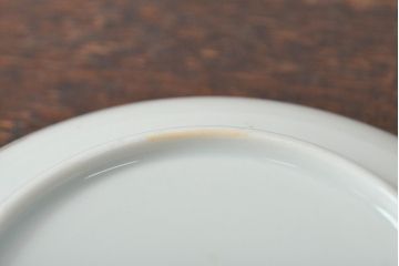 明治期　九谷焼　鶴亀に高砂図　色絵　小皿5枚セット(和食器)(R-052061)