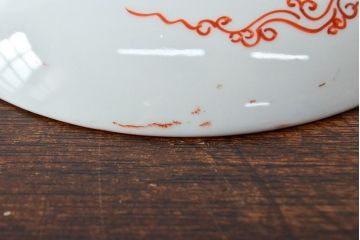 明治期　九谷焼　鶴亀に高砂図　色絵　小皿5枚セット(和食器)(R-052061)