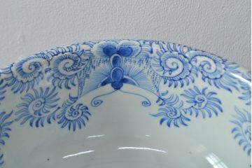 幕末〜明治　伊万里焼　線描き染付　深鉢(深皿、和食器)(R-052064)