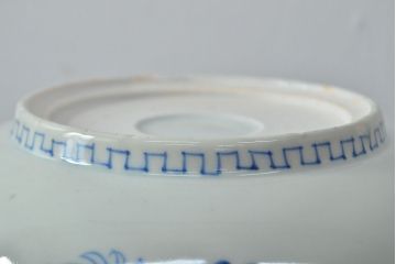 幕末〜明治　伊万里焼　線描き染付　深鉢(深皿、和食器)(R-052064)