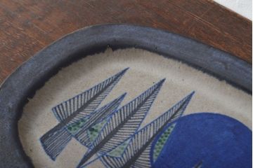 北欧ビンテージ　デンマーク製　オーバルプレート(飾り皿、ヴィンテージ)(R-052065)