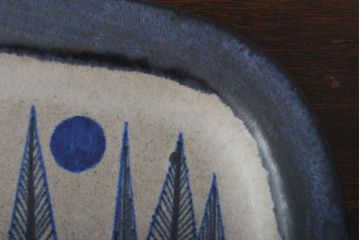 北欧ビンテージ　デンマーク製　オーバルプレート(飾り皿、ヴィンテージ)(R-052065)