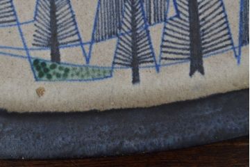 北欧ビンテージ　デンマーク製　オーバルプレート(飾り皿、ヴィンテージ)(R-052065)