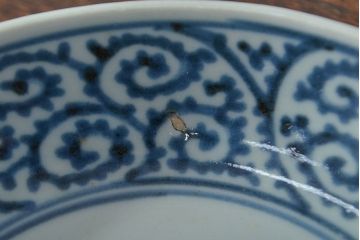 江戸期　古伊万里　蛸唐草文染付　なます皿3枚セット(中皿、和食器)(R-052066)