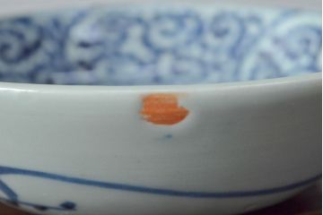 江戸期　古伊万里　蛸唐草文染付　なます皿3枚セット(中皿、和食器)(R-052066)