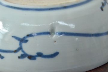 江戸期　古伊万里　蛸唐草文染付　なます皿3枚セット(中皿、和食器)(R-052066)