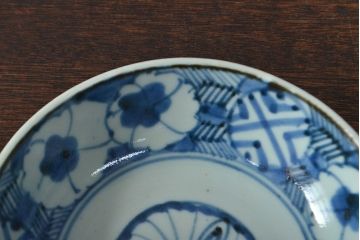 江戸期　古伊万里　花文染付なます皿2枚(和食器)(R-052067)