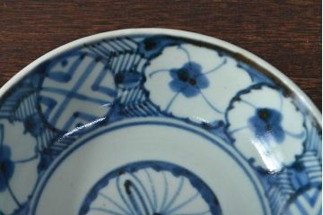 江戸期　古伊万里　花文染付なます皿2枚(和食器)(R-052067)