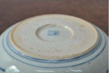 江戸期　古伊万里　花文染付なます皿2枚(和食器)(R-052068)