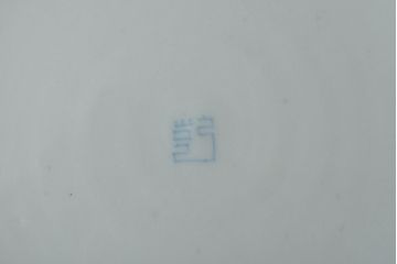 江戸期　古伊万里　四花文染付　六寸皿2枚セット(和食器、中皿)(R-052069)