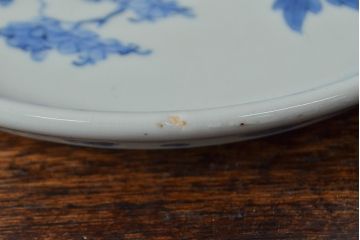 江戸期　古伊万里　四花文染付　六寸皿2枚セット(和食器、中皿)(R-052070)