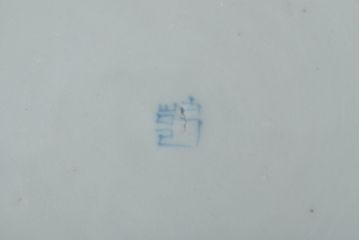江戸期　古伊万里　四花文染付　六寸皿2枚セット(和食器、中皿)(R-052070)