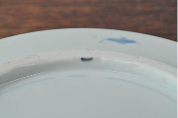 江戸期　古伊万里　四花文染付　六寸皿2枚セット(和食器、中皿)(R-052071)