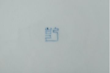 江戸期　古伊万里　四花文染付　六寸皿2枚セット(和食器、中皿)(R-052073)
