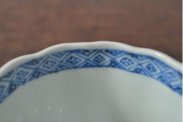 幕末〜明治　伊万里焼　蛸唐草文染付　蕎麦猪口3個セット(和食器)(R-052074)