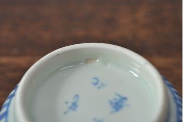 幕末〜明治　伊万里焼　蛸唐草文染付　蕎麦猪口3個セット(和食器)(R-052074)