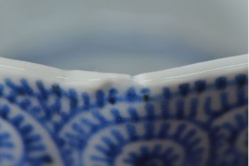 幕末〜明治　伊万里焼　蛸唐草文染付　蕎麦猪口3個セット(和食器)(R-052075)