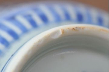 幕末〜明治　伊万里焼　蛸唐草文染付　蕎麦猪口3個セット(和食器)(R-052075)