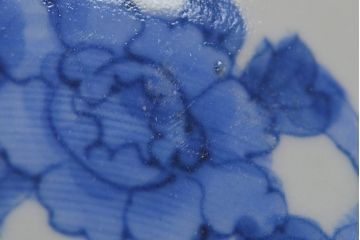 江戸期　古伊万里　四花文染付　六寸皿2枚セット(和食器、中皿)(R-052081)