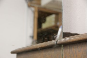 中古　美品　永田良介商店　扉の幾何学模様と脚の挽き物加工が目を惹くドレッサー(鏡台、ミラー)(R-052085)