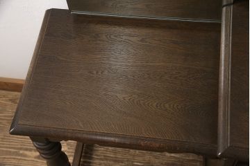 中古　美品　永田良介商店　扉の幾何学模様と脚の挽き物加工が目を惹くドレッサー(鏡台、ミラー)(R-052085)