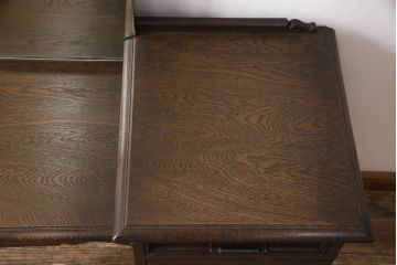 中古　美品　永田良介商店　扉の幾何学模様と脚の挽き物加工が目を惹くドレッサー(鏡台、ミラー)(R-052085)