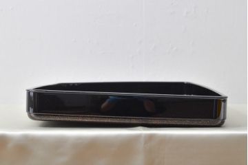 大正〜昭和初期　南天蒔絵　裏梨地　木製盆(漆器、トレー)(R-052090)
