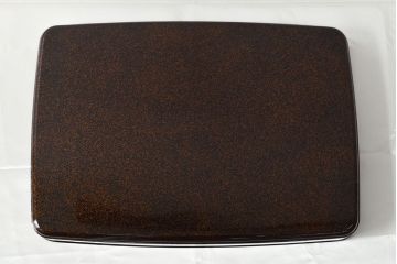 大正〜昭和初期　南天蒔絵　裏梨地　木製盆(漆器、トレー)(R-052090)