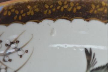 明治〜大正　九谷焼　花鳥図　色絵　小皿6枚セット(和食器)(R-052091)
