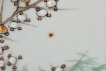 明治〜大正　九谷焼　花鳥図　色絵　小皿6枚セット(和食器)(R-052092)