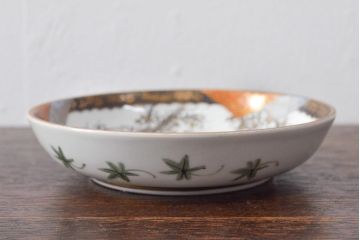 明治〜大正　九谷焼　花鳥図　色絵　小皿6枚セット(和食器)(R-052092)