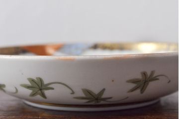 明治〜大正　九谷焼　花鳥図　色絵　小皿6枚セット(和食器)(R-052092)