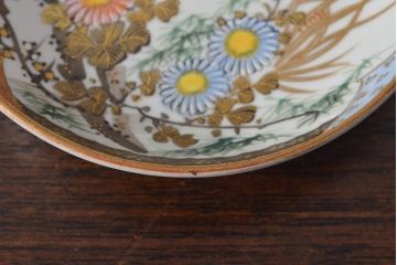 明治〜大正　九谷焼　花鳥図　色絵　小皿6枚セット(和食器)(R-052093)