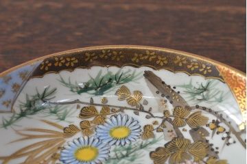 明治〜大正　九谷焼　花鳥図　色絵　小皿6枚セット(和食器)(R-052093)