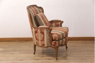 中古　美品　DREXEL HERITAGE(ドレクセルヘリテイジ)　 Upholstery(アップホルスタリー)　エレガントな佇まいのラウンジチェア(一人掛けソファ、1P、アームソファ)(定価約59万円)(R-052094)