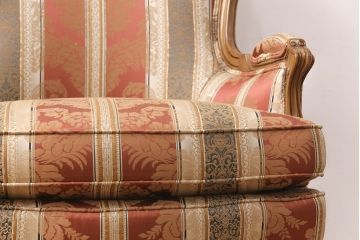 中古　美品　DREXEL HERITAGE(ドレクセルヘリテイジ)　 Upholstery(アップホルスタリー)　エレガントな佇まいのラウンジチェア(一人掛けソファ、1P、アームソファ)(定価約59万円)(R-052094)