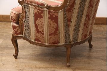 中古　美品　DREXEL HERITAGE(ドレクセルヘリテイジ)　 Upholstery(アップホルスタリー)　エレガントな佇まいのラウンジチェア(一人掛けソファ、1P、アームソファ)(定価約59万円)(R-052094)