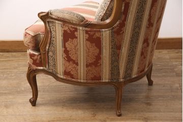中古　美品　DREXEL HERITAGE(ドレクセルヘリテイジ)　 Upholstery(アップホルスタリー)　エレガントな佇まいのラウンジチェア(一人掛けソファ、1P、アームソファ)(定価約59万円)(R-052095)