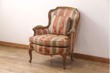 中古　美品　DREXEL HERITAGE(ドレクセルヘリテイジ)　 Upholstery(アップホルスタリー)　エレガントな佇まいのラウンジチェア(一人掛けソファ、1P、アームソファ)(定価約59万円)(R-052095)