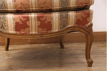 中古　美品　DREXEL HERITAGE(ドレクセルヘリテイジ)　 Upholstery(アップホルスタリー)　エレガントな佇まいのラウンジチェア(一人掛けソファ、1P、アームソファ)(定価約59万円)(R-052095)