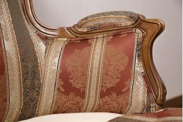 中古　美品　DREXEL HERITAGE(ドレクセルヘリテイジ)　 Upholstery(アップホルスタリー)　エレガントな佇まいのラウンジチェア(一人掛けソファ、1P、アームソファ)(定価約59万円)(R-052095)