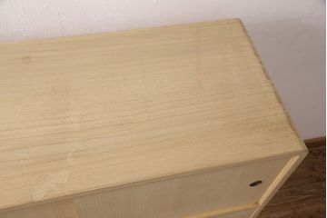 中古　美品　リメイク　伝統工芸士・東樹義明作　取り入れやすいサイズの加茂総桐箪笥・上段(胴厚、四方丸)(総桐たんす、着物箪笥、衣装タンス)(R-052098)