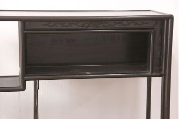 和製アンティーク　時代物　高級品!蒔絵と螺鈿細工が雅やかで高級感が漂う唐木飾り棚(茶棚、収納棚、違い棚)(R-052101)